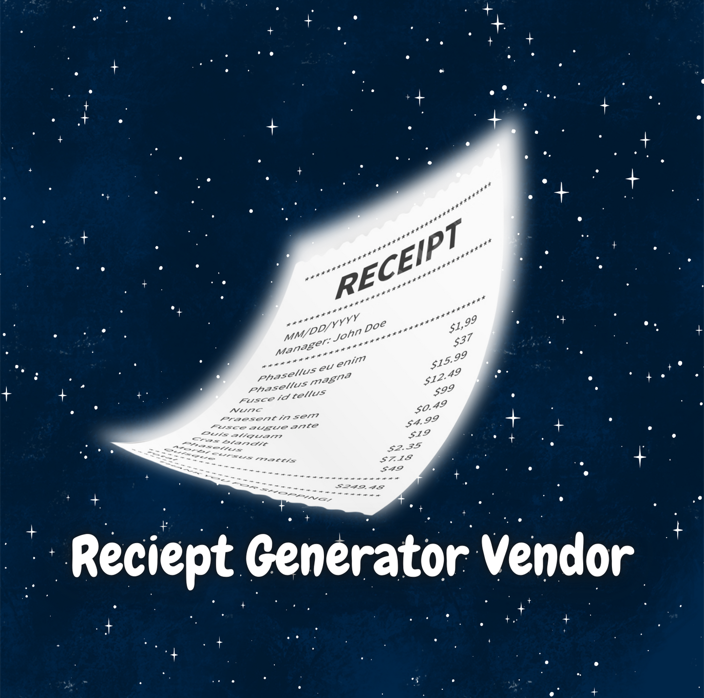 Receipt Generator Vendor